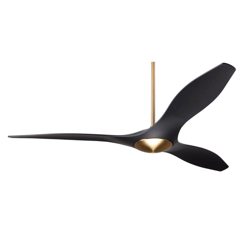 The satin brass and matte black IC/Brisa DC - 56″ from Modern Fan Co.