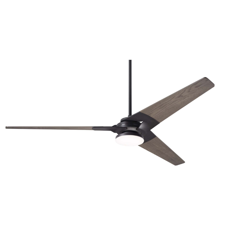 The Torsion 20W LED—62" with the Dark Bronze body and Graywash blades from Modern Fan Co.