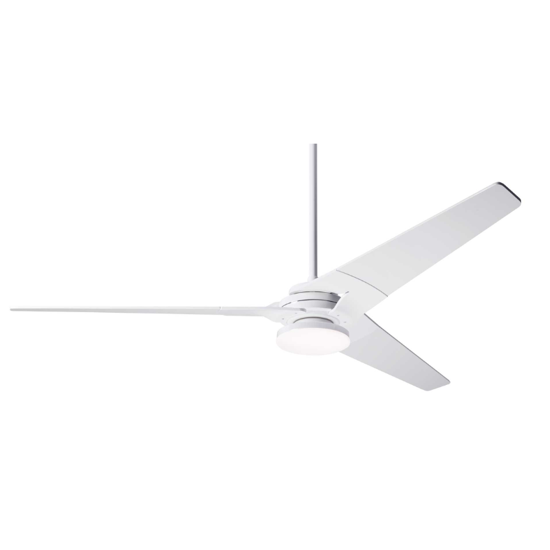 The Torsion 20W LED—62" with the gloss white body and white blades from Modern Fan Co.