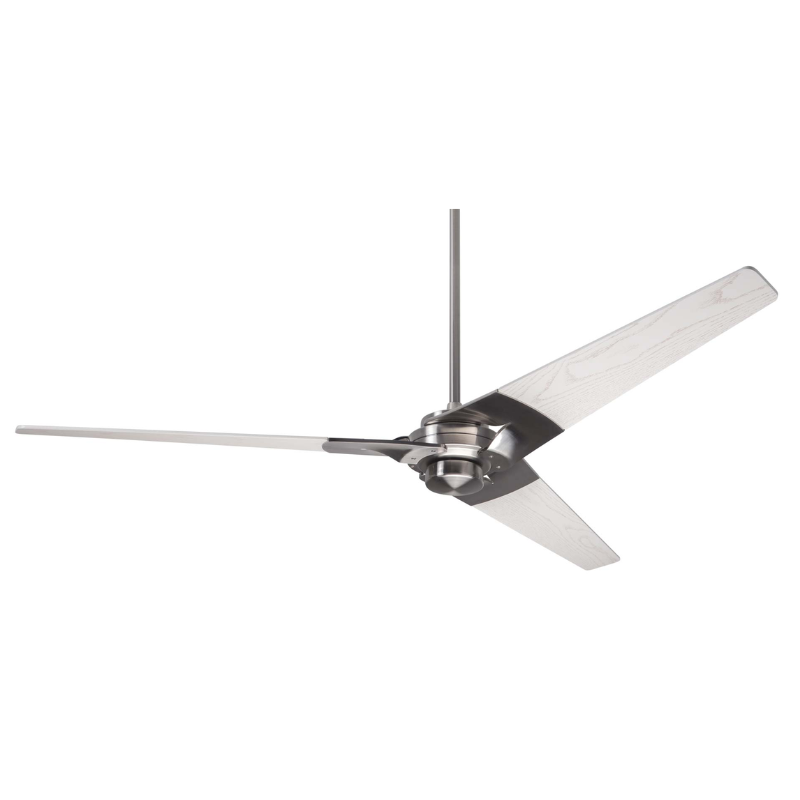 The Torsion - 62" from Modern Fan Co. with the bright nickel body and whitewash blades.
