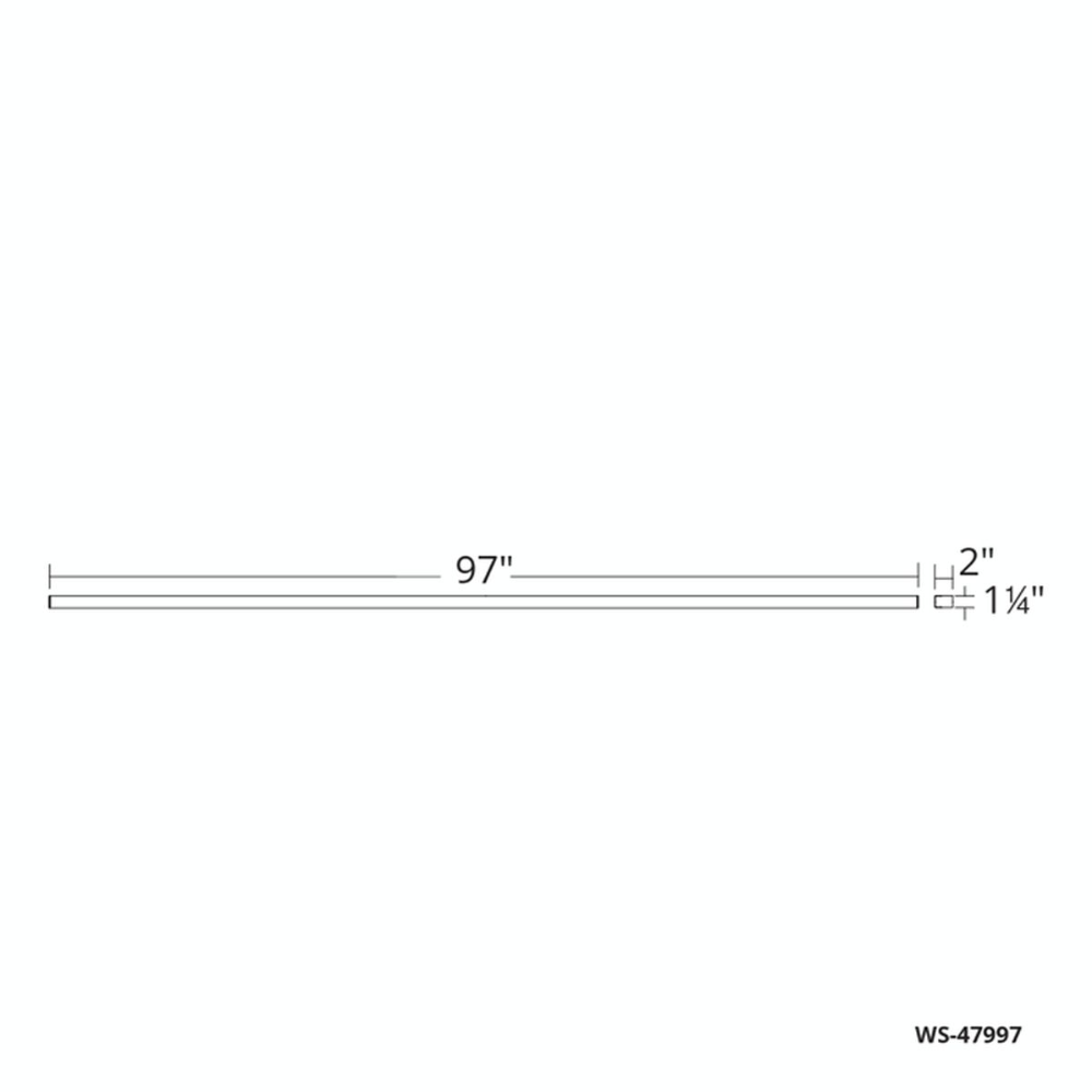 Dimensions of the Lightstick LED bathroom vanity wall sconce by Modern Forms, 97-inch.