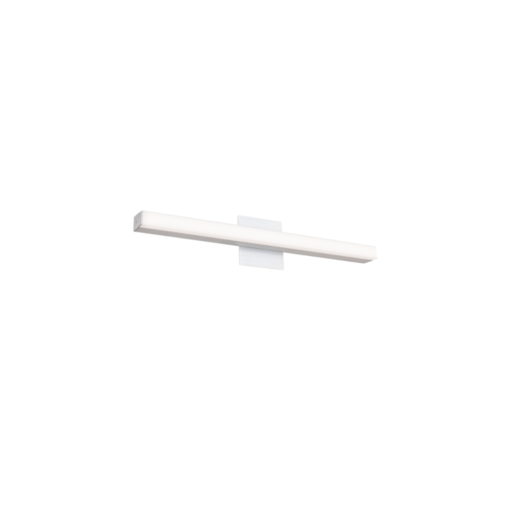 The Lightstick LED bathroom vanity wall sconce by Modern Forms, 25-inch, with backplate in Brushed Aluminum.