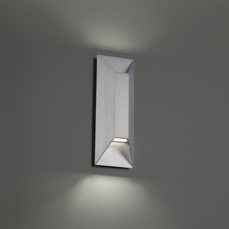 The brushed aluminum Maglev from Modern Forms in a lounge.