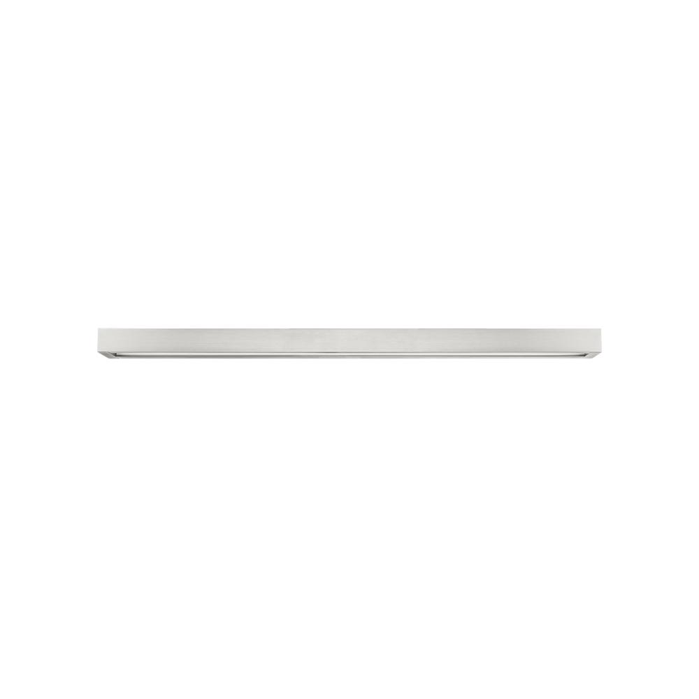 The Open Bar vanity wall sconce by Modern Forms in brushed nickel, 37 inch from the front.