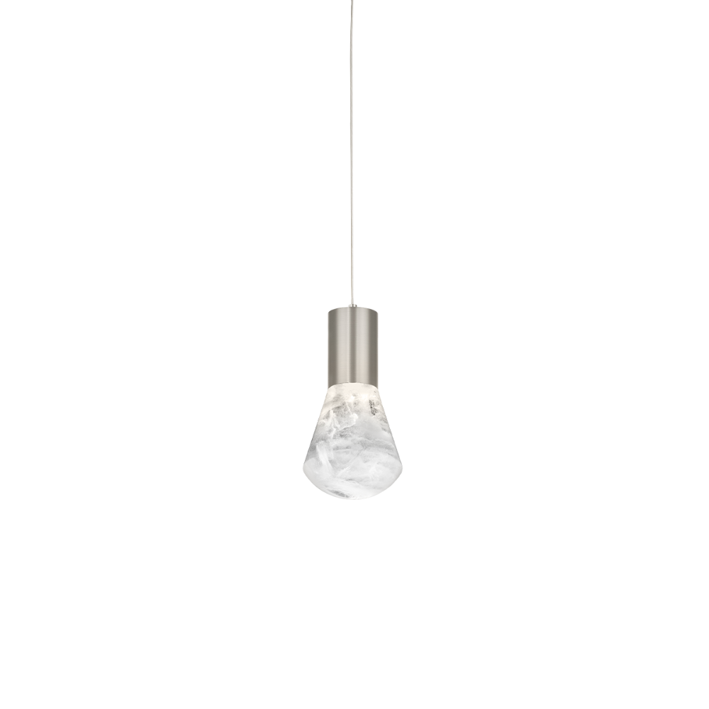The satin nickel Plum Pendant Light from Modern Forms.