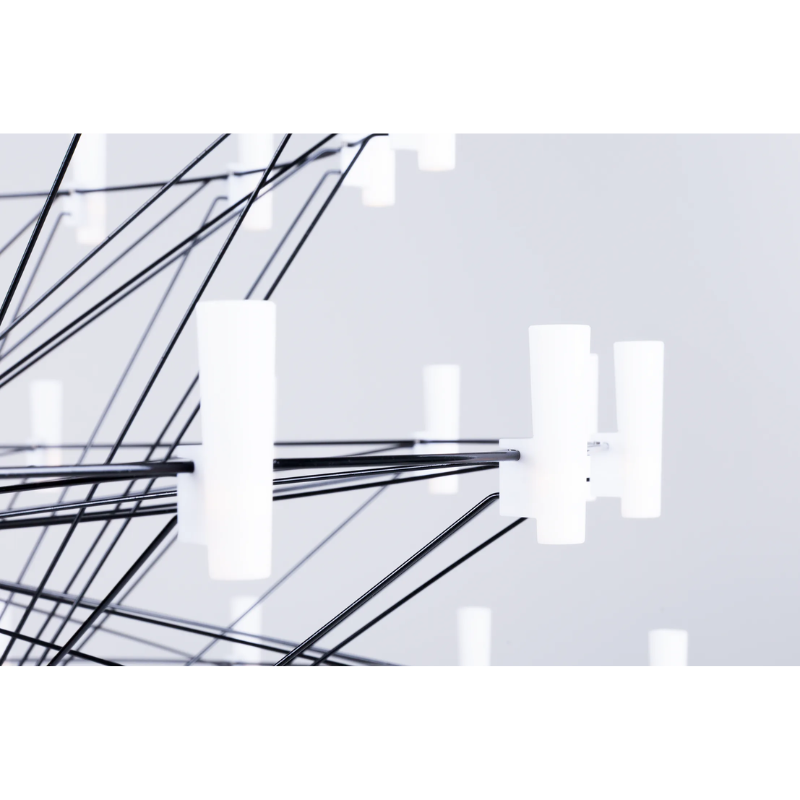 The black Coppélia Suspended from Moooi close up.