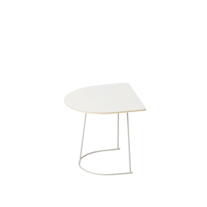 The half Airy Coffee Table from Muuto in off-white.