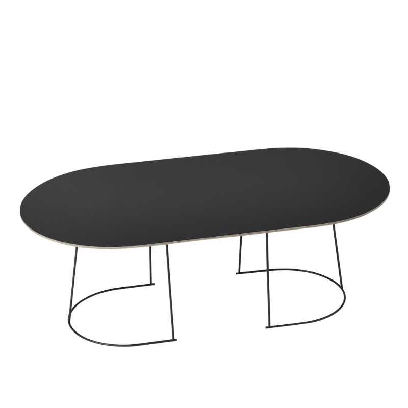 The large Airy Coffee Table from Muuto in black.