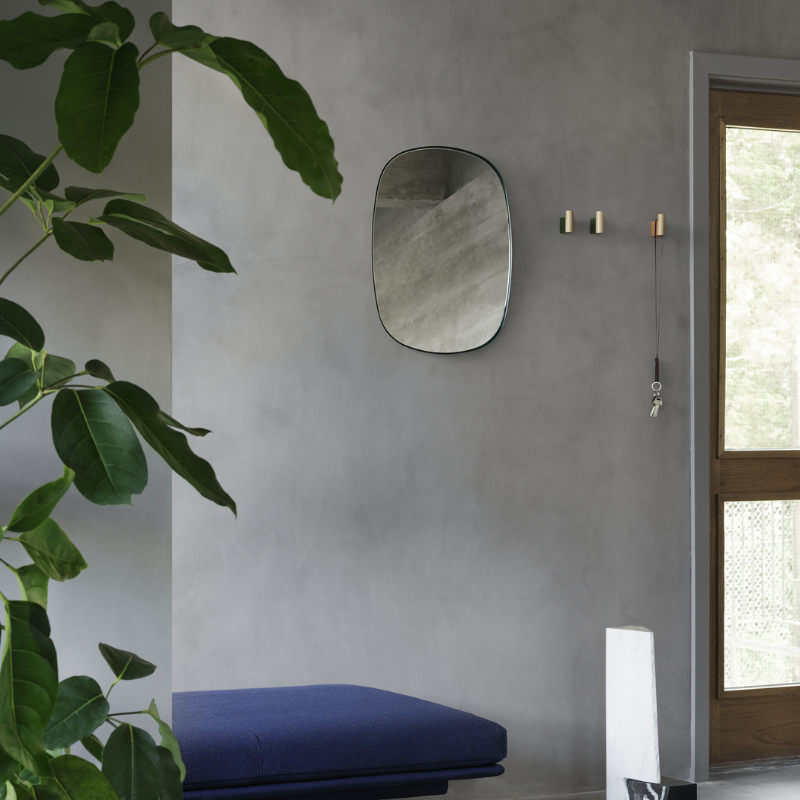 Muuto Attach Wall Hook in Oak in a modern entry, being used as a key hook. all-groups