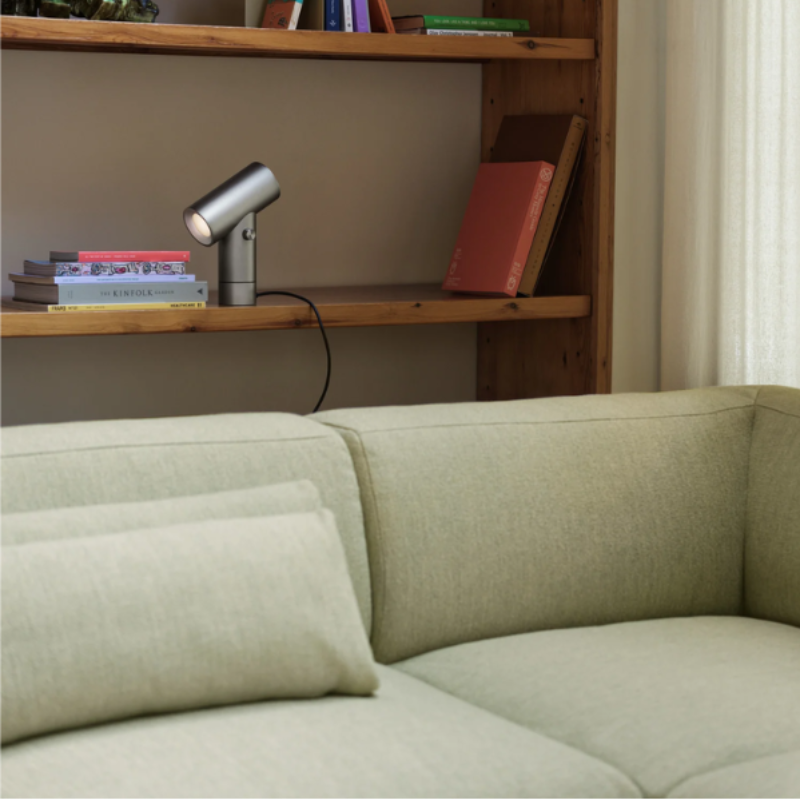 The aluminum Beam Table Lamp from Muuto in a living space.