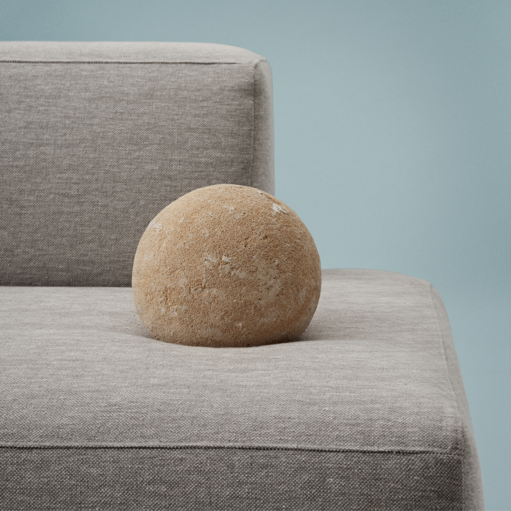 The Connect Soft Modular Sofa Corner from Muuto with Clay 12 fabric upholstery in a studio living space.