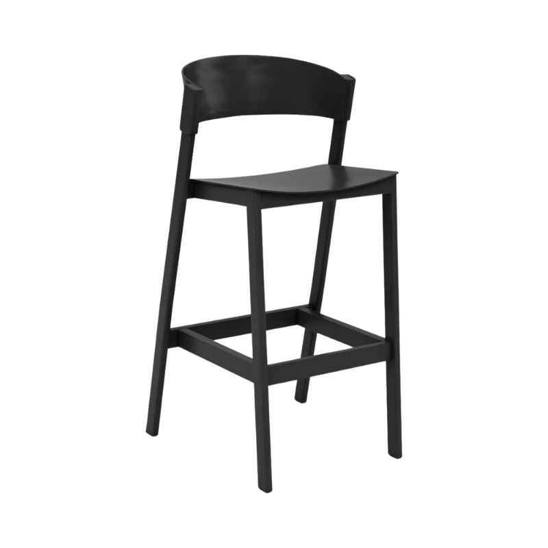 The Cover Bar Stool by Muuto in black.