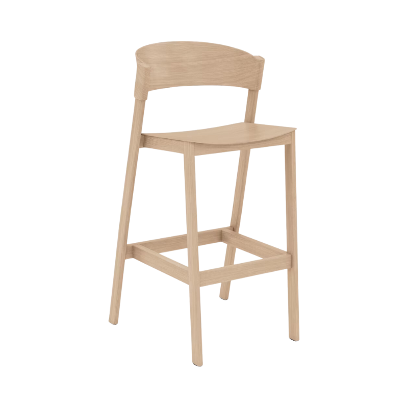 The Cover Bar Stool by Muuto in oak.