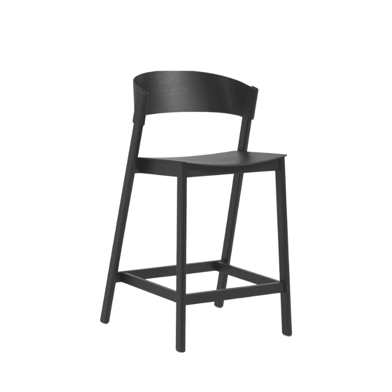 The Cover Counter Stool from Muuto in black.
