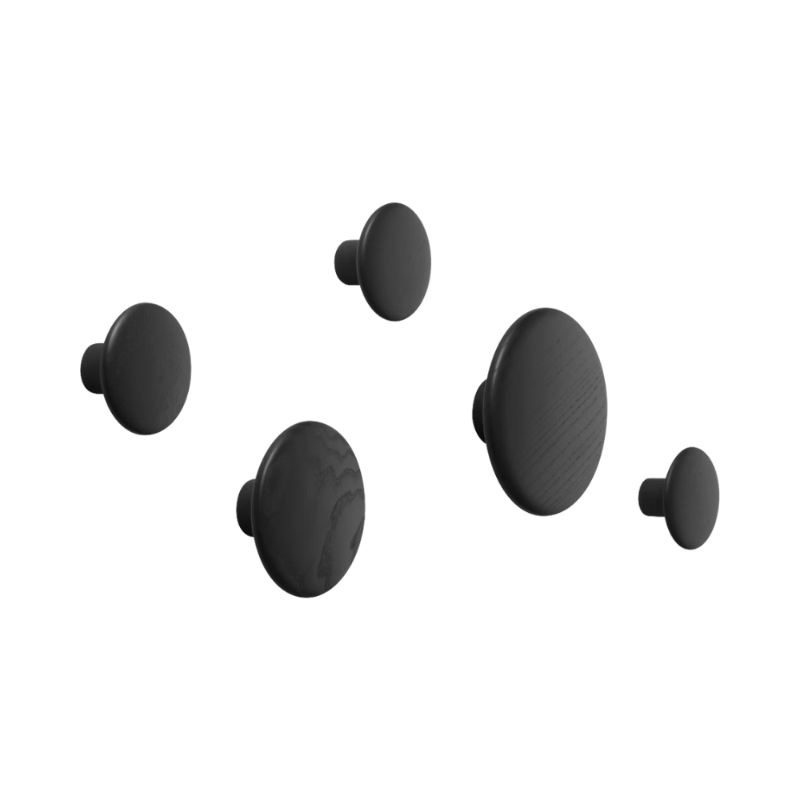 The Dots Wood Set of 5 Black from Muuto.