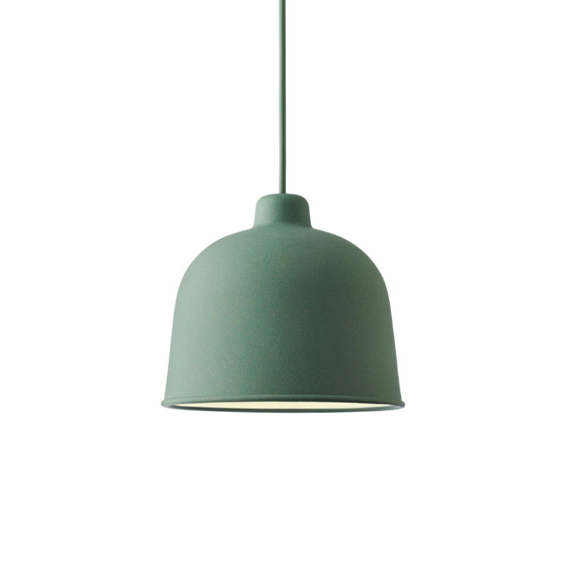 The Grain Pendant Lamp from Muuto in dusty green.