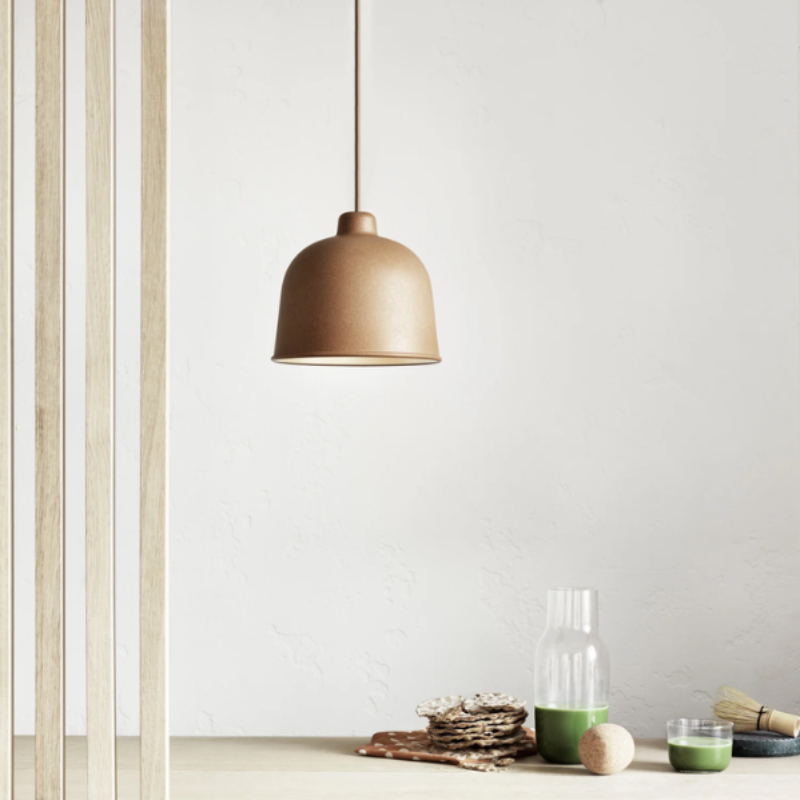 The nature Grain Pendant Lamp from Muuto in a home office.