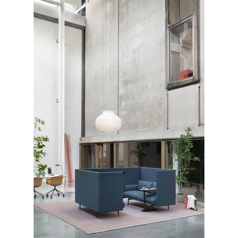 The copper brown Leaf Table Lamp from Muuto in a commercial space.