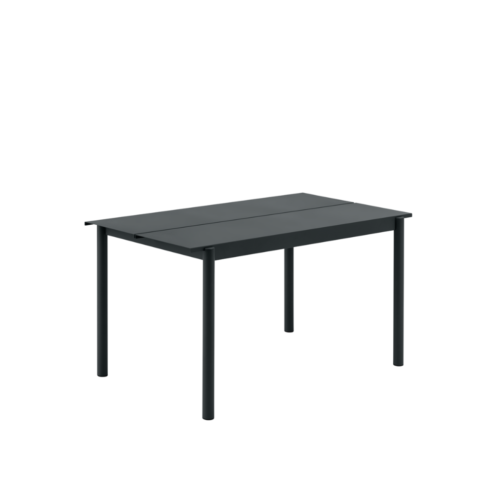 The black 55 inch Linear Steel Table from Muuto.