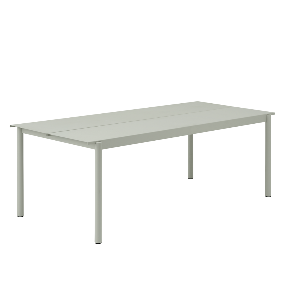 The gray 86 inch Linear Steel Table from Muuto.