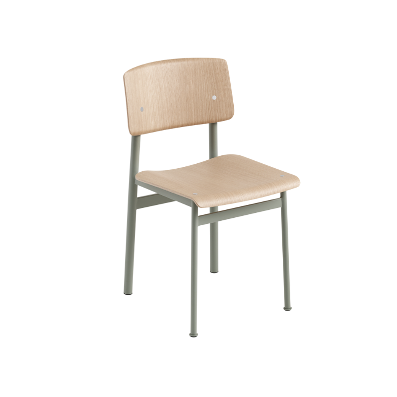 The Loft Chair from Muuto in oak and dusty green.