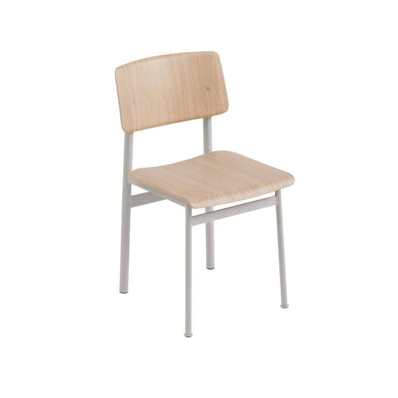 The Loft Chair from Muuto in oak and gray.