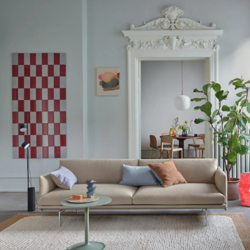 The Post Floor Lamp from Muuto in a living room.