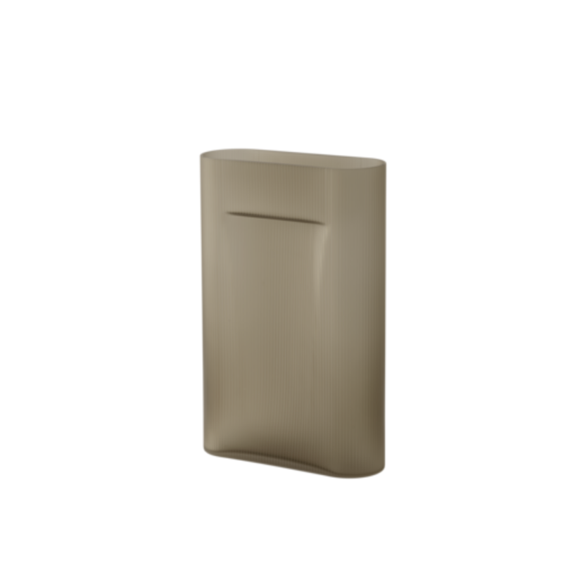 The Ridge Vase Large Taupe Frosted Glass from Muuto.