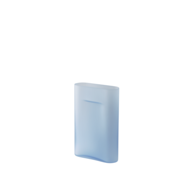 The Ridge Vase Medium Light Blue Frosted Glass from Muuto.