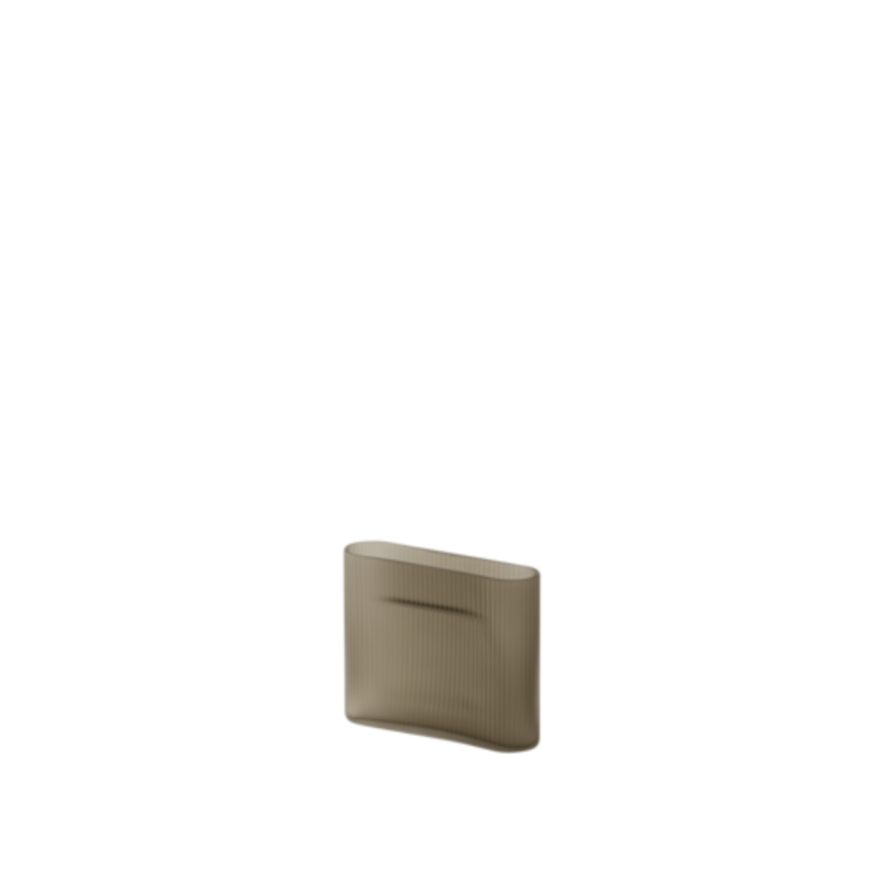 The Ridge Vase Small Taupe Frosted Glass from Muuto.
