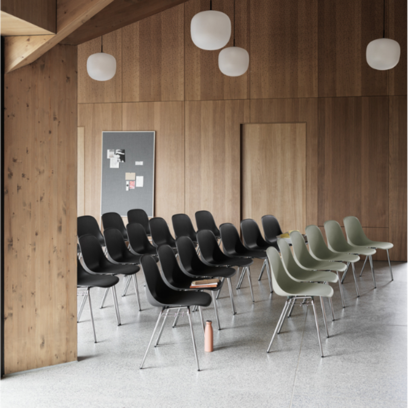 Multiple Rime Pendant Lamps from Muuto in a conference room.