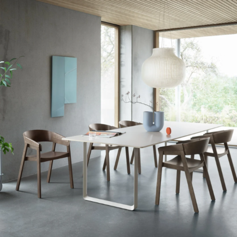 The closed Strand Pendant Lamp from Muuto, 23.5 inch size in a family area.