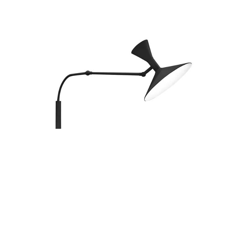 The Lampe de Marseille Mini Wall Sconce from Nemo in black hardwired.