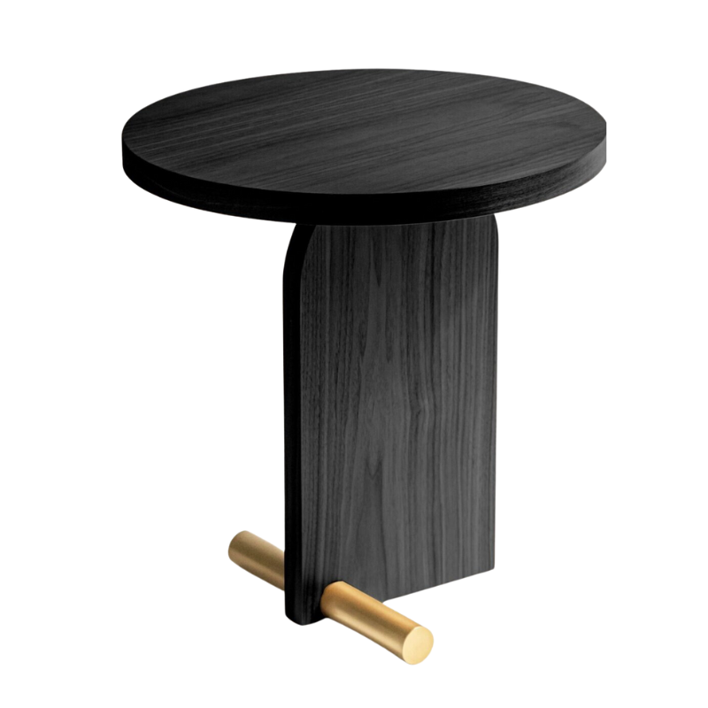 The Nova Side Table from Nomon large size in black and brass finish.