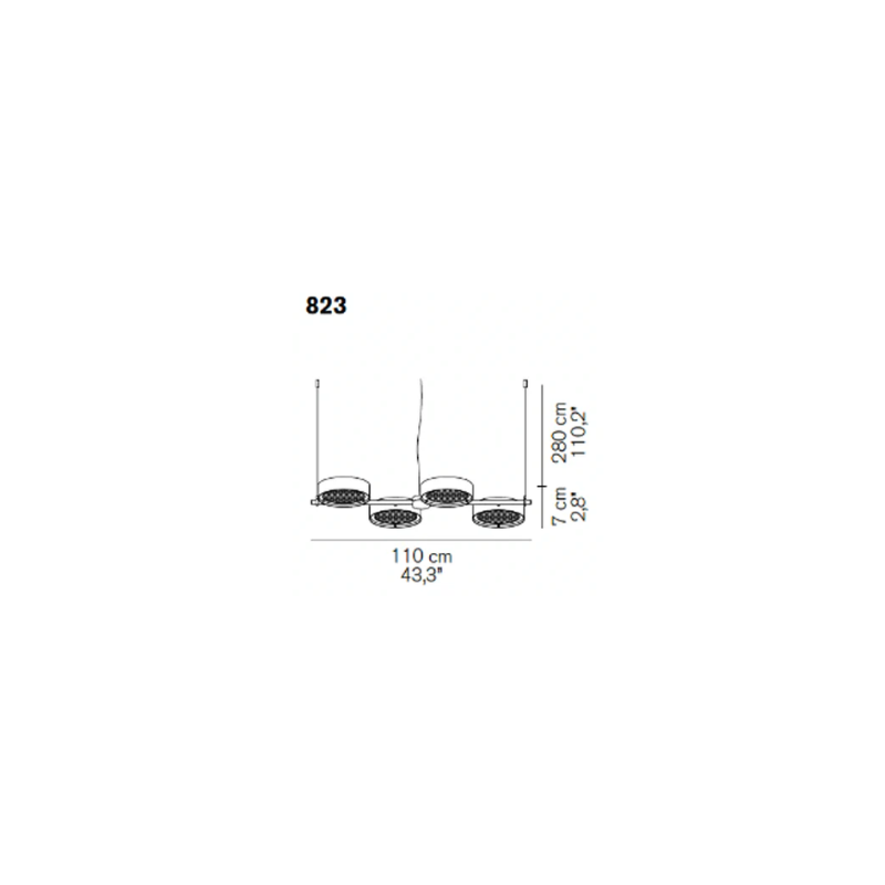 The Berlin Linear Suspension from Oluce dimensions. all-groups