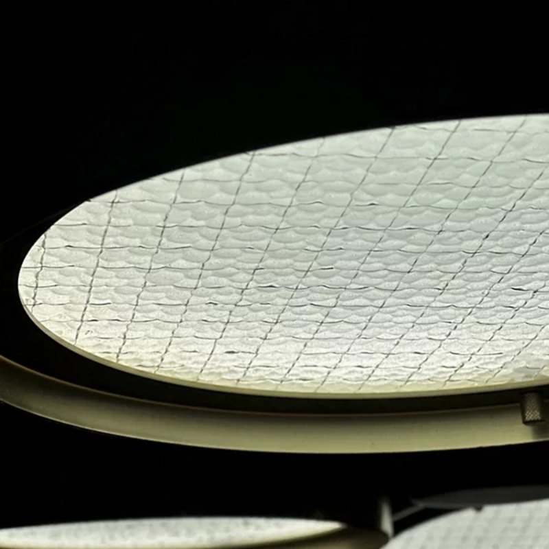 The Berlin Linear Suspension from Oluce in matte black close up.