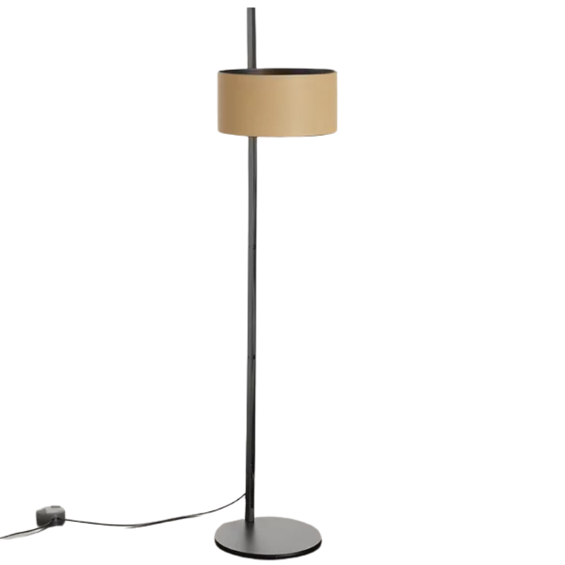 The Parallel Floor Lamp from Oluce in sand leather.