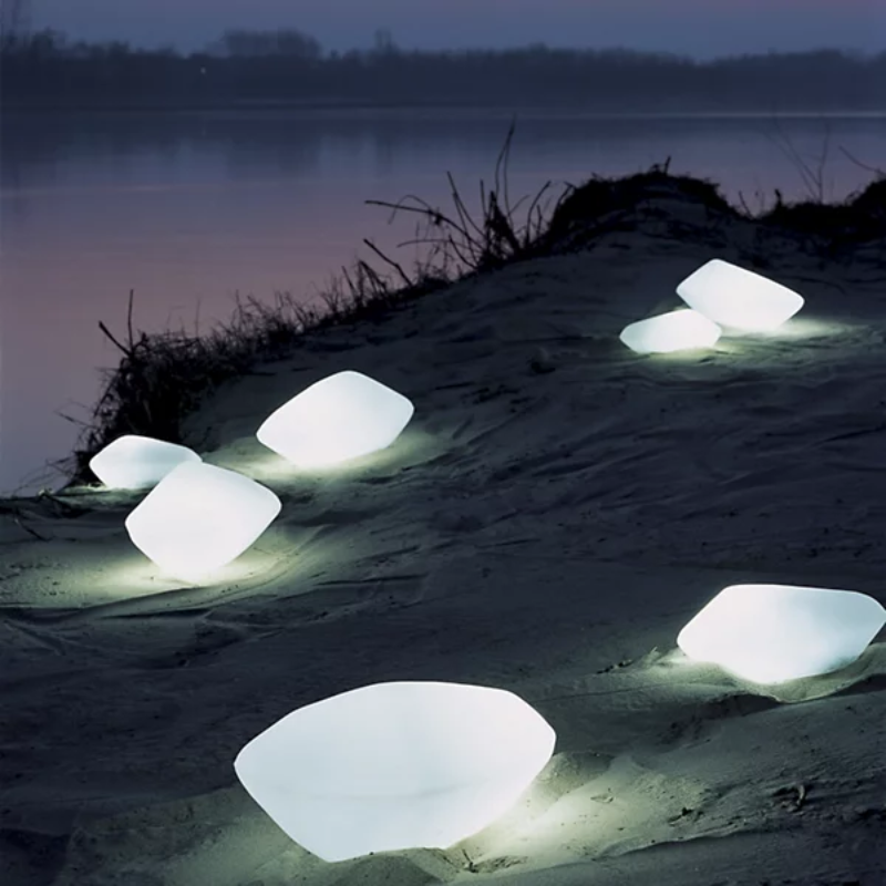 The Stones Outdoor Lamp from Oluce outdoors.