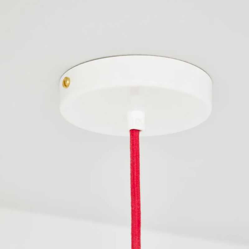 The Blossom Pendant from Original BTC with red cable canopy.