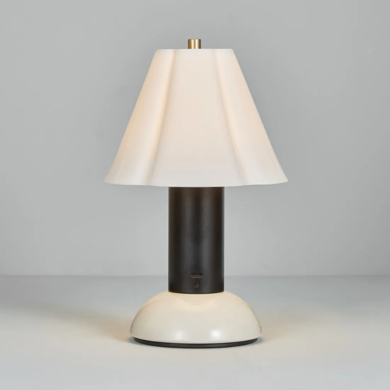 The Blossom Portable Light from Original BTC in putty grey from the back.