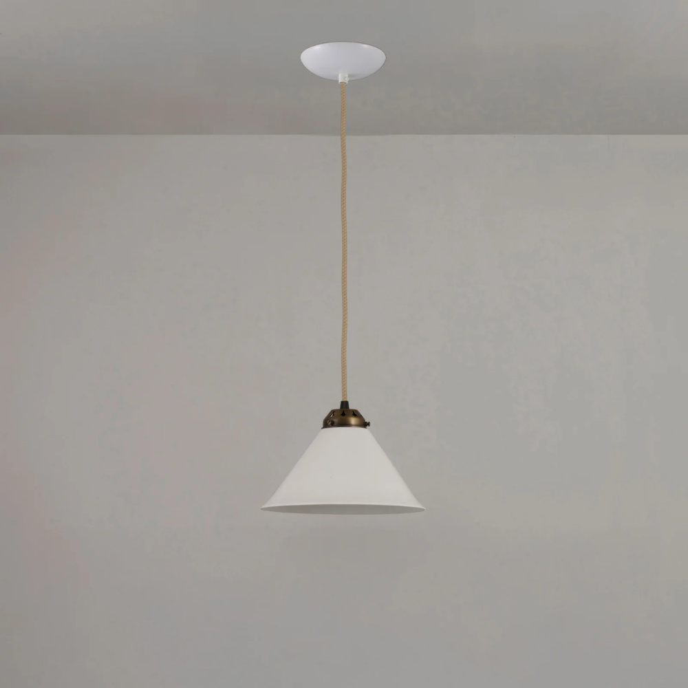 The small antique brass Cobb Pendant from Original BTC turned off.