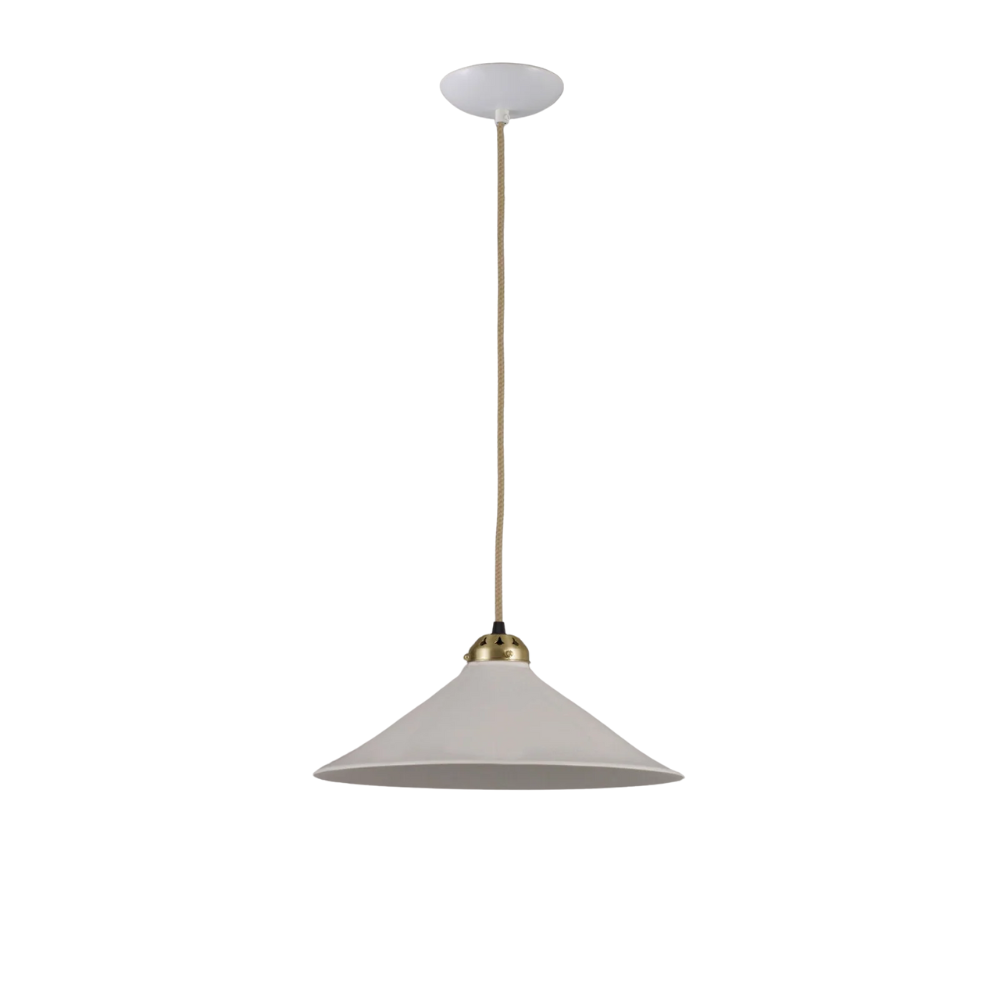 The large chrome Cobb Pendant from Original BTC in a studio.