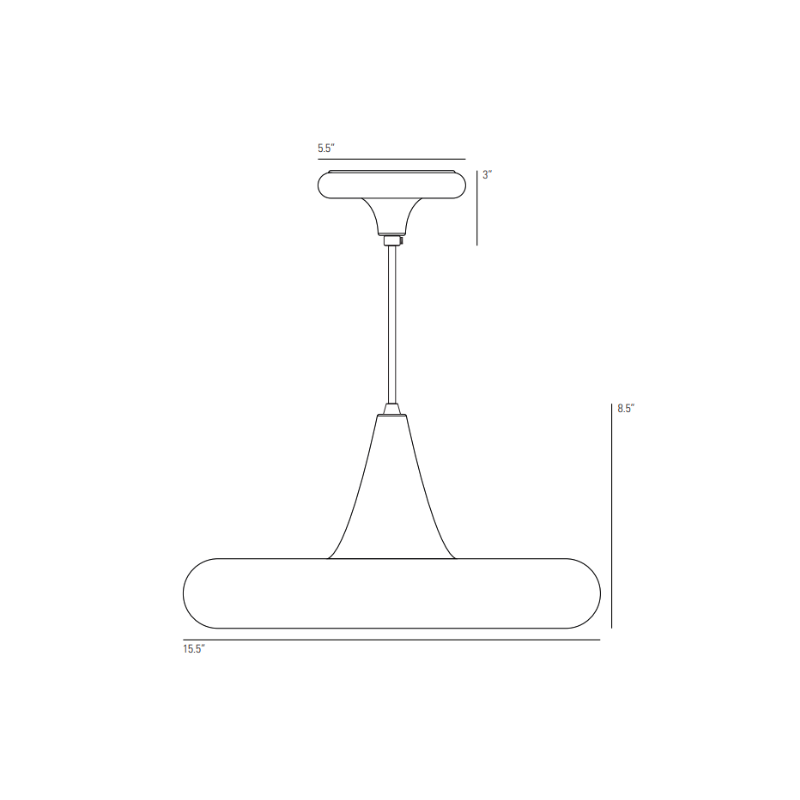 The Drop Three Pendant from Original BTC dimensions.