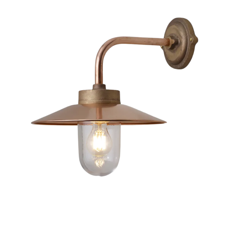 The Exterior Bracket Light from Original BTC in bronze with a clear glass diffuser.