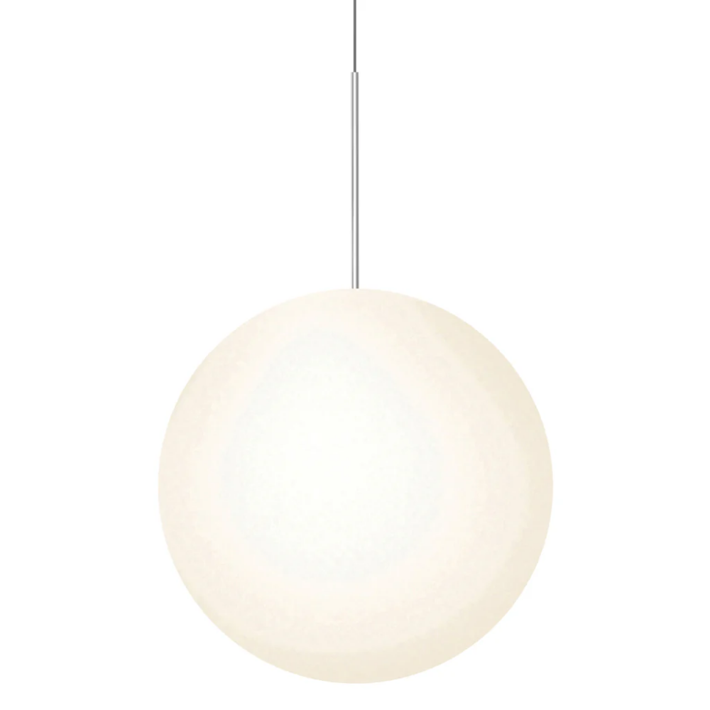 The 24 inch Bola Sphere from Pablo Designs in chrome.