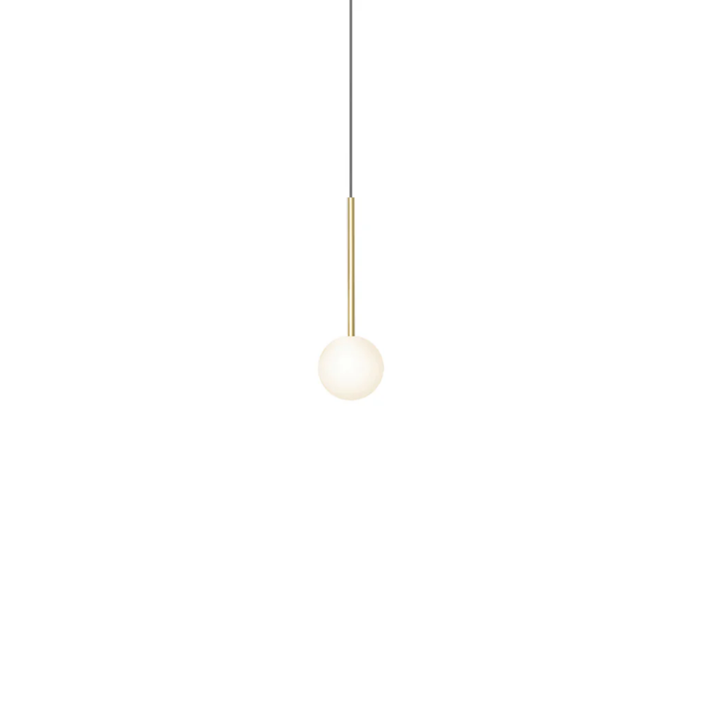 The 4 inch Bola Sphere from Pablo Designs in brass.