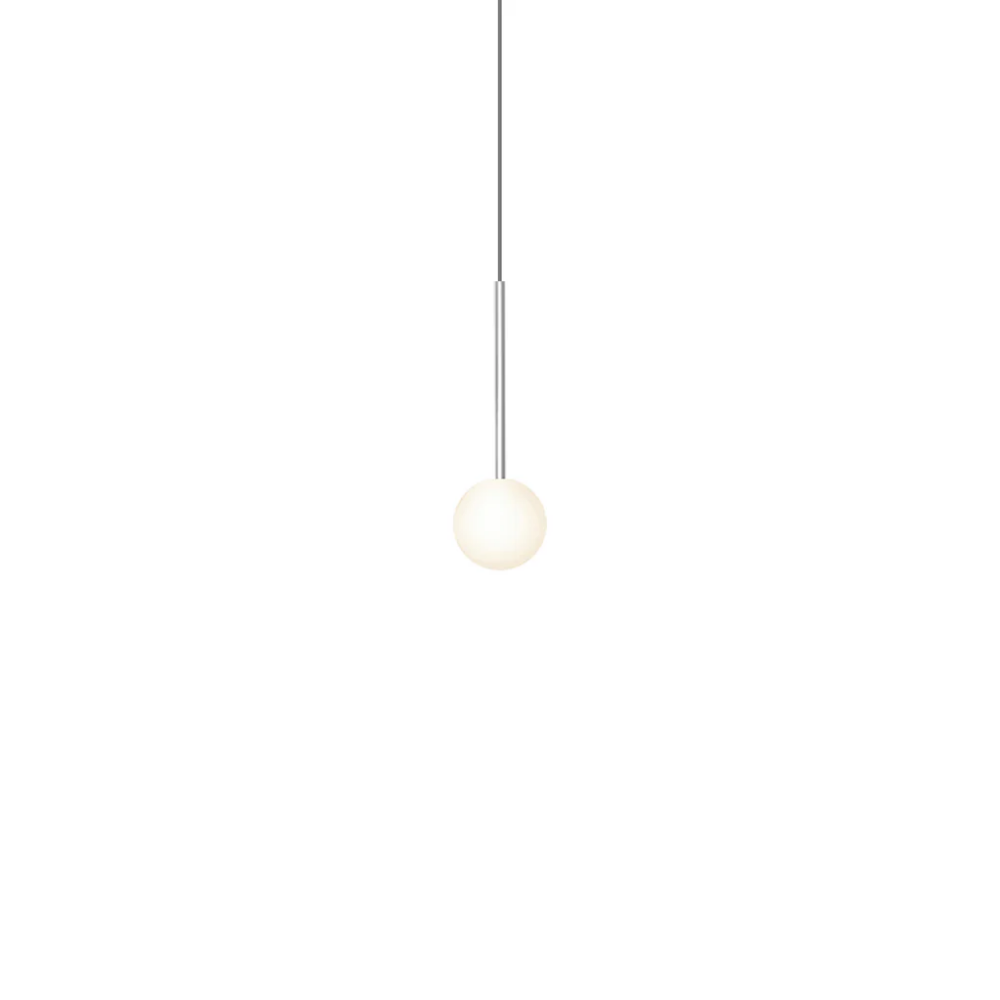 The 4 inch Bola Sphere from Pablo Designs in chrome.