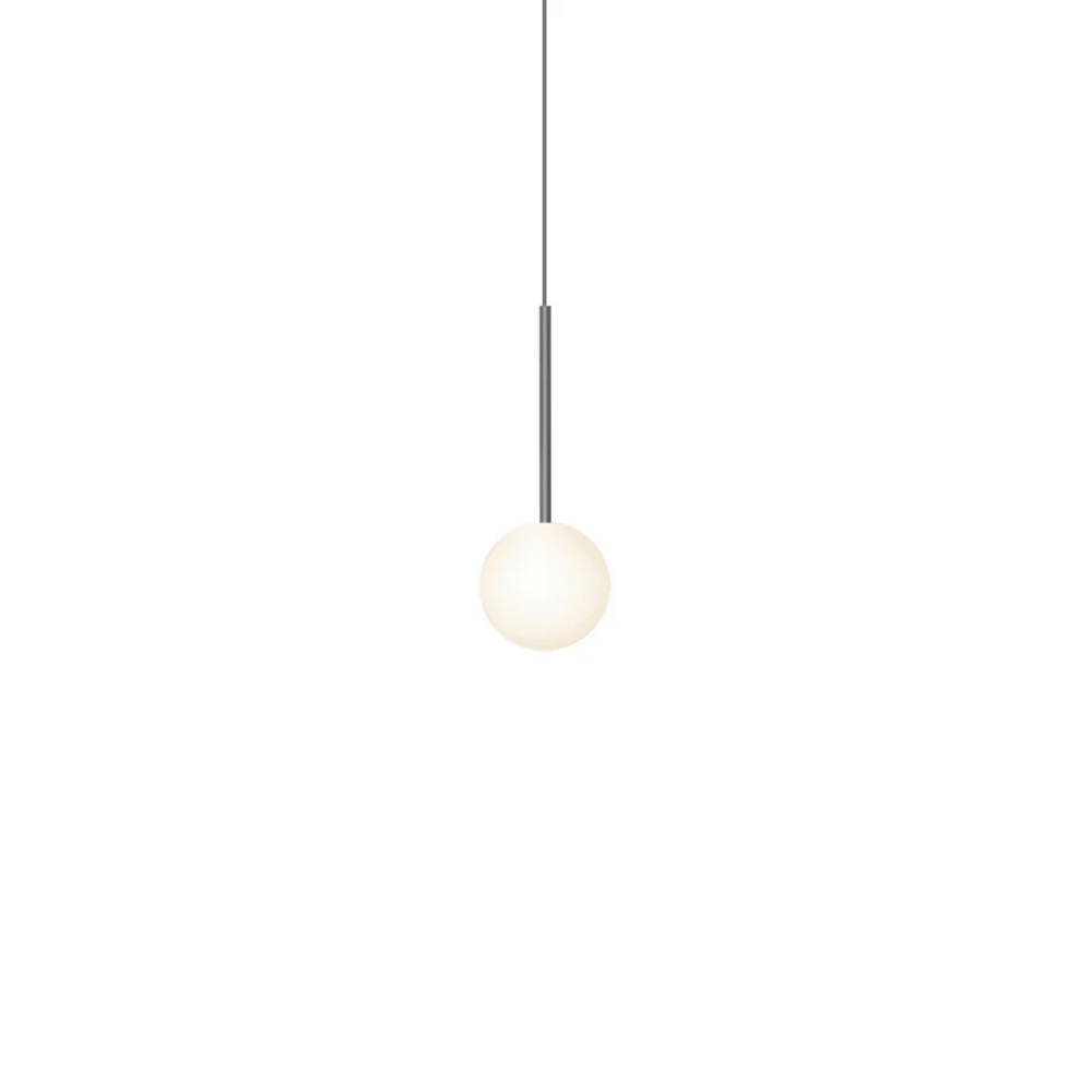 The 5 inch Bola Sphere from Pablo Designs in gun metal.