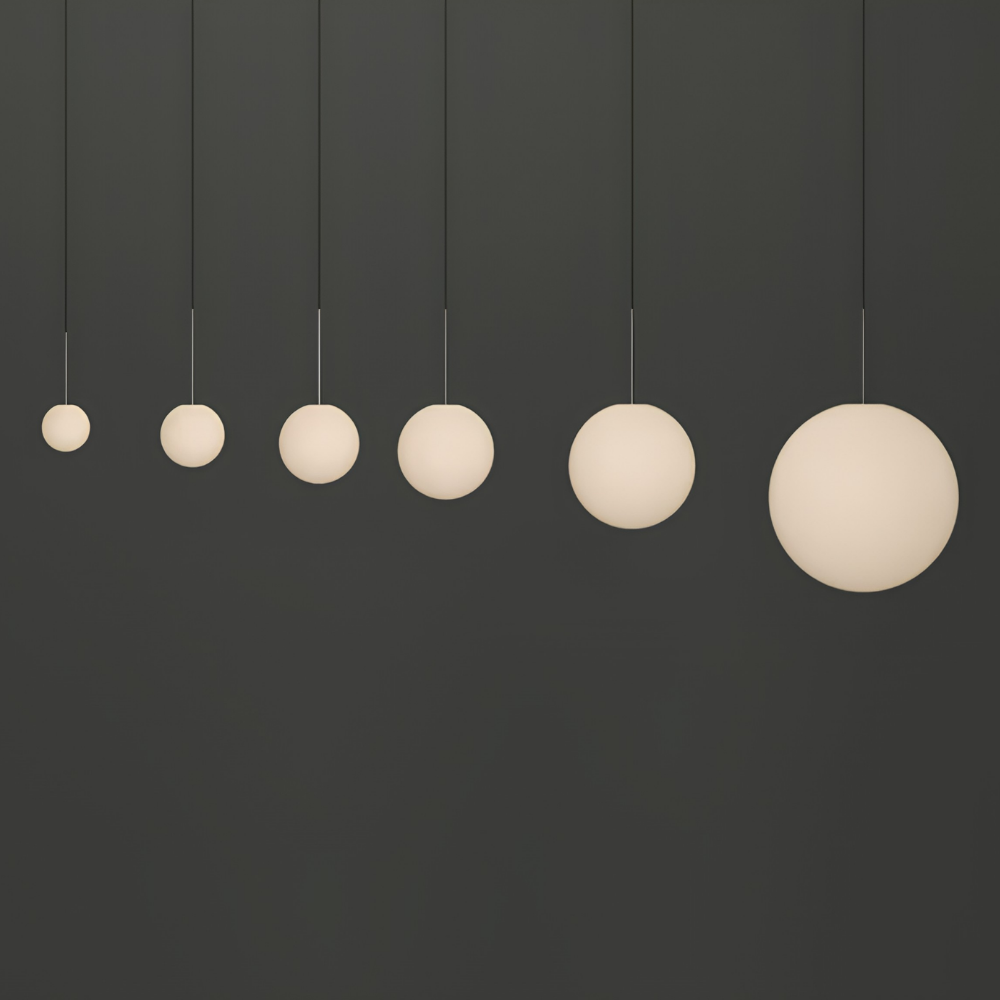 The Bola Sphere from Pablo Designs showing all six sizes on display. all-groups