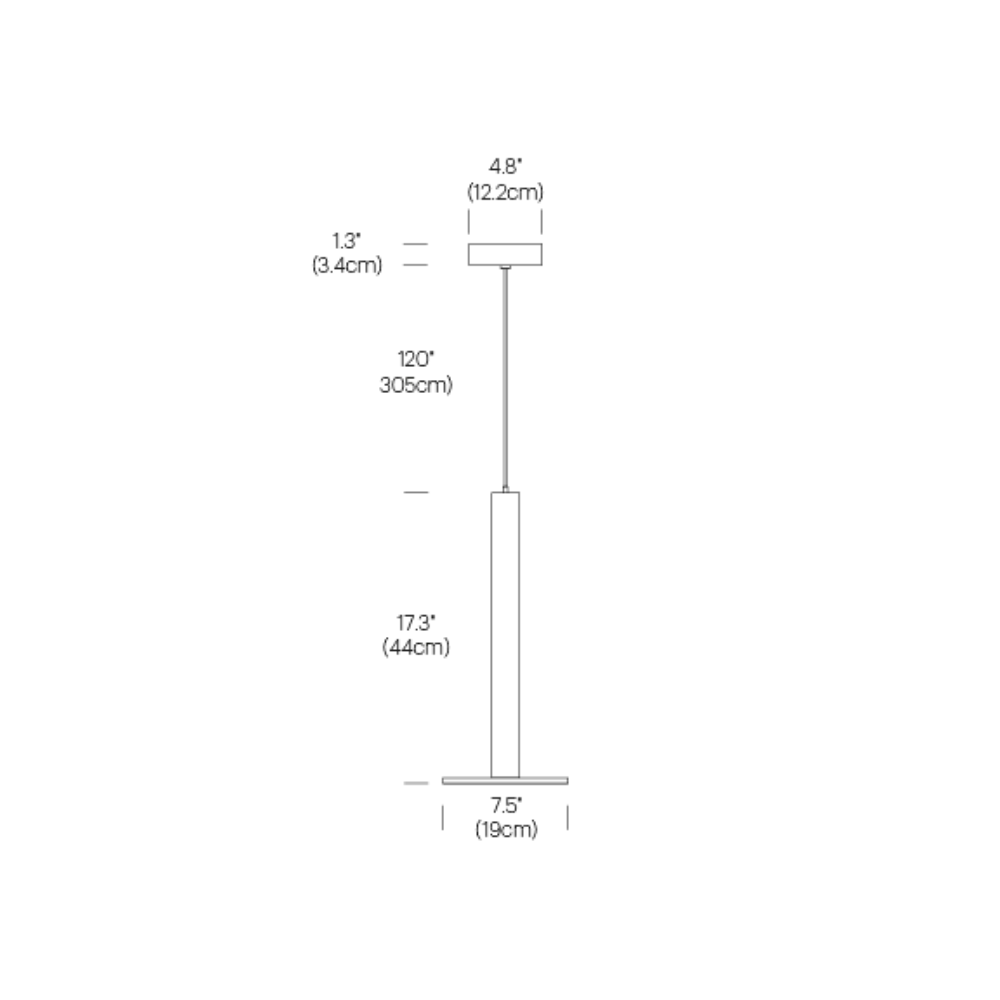 The dimensions of the Cielo XL Pendant Light from Pablo Designs. all-groups